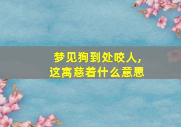 梦见狗到处咬人,这寓慈着什么意思