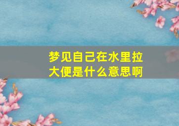 梦见自己在水里拉大便是什么意思啊