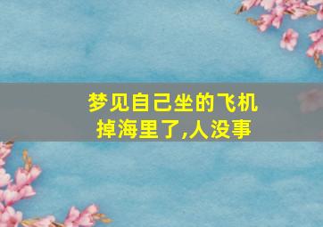 梦见自己坐的飞机掉海里了,人没事