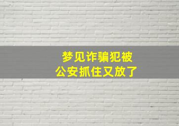 梦见诈骗犯被公安抓住又放了