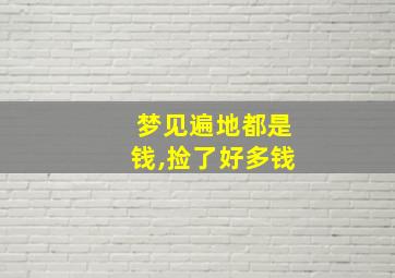 梦见遍地都是钱,捡了好多钱