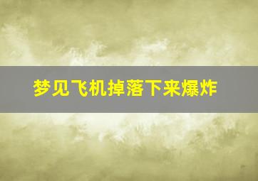 梦见飞机掉落下来爆炸