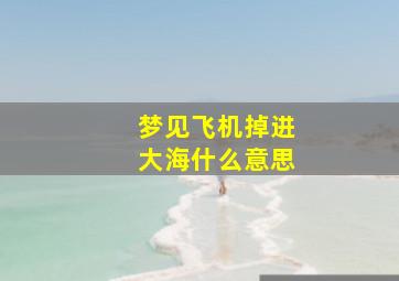 梦见飞机掉进大海什么意思