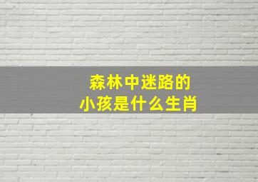 森林中迷路的小孩是什么生肖