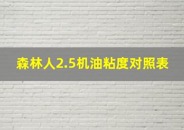 森林人2.5机油粘度对照表