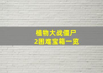 植物大战僵尸2困难宝箱一览