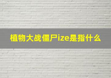 植物大战僵尸ize是指什么