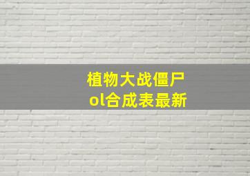 植物大战僵尸ol合成表最新