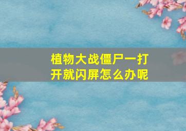 植物大战僵尸一打开就闪屏怎么办呢