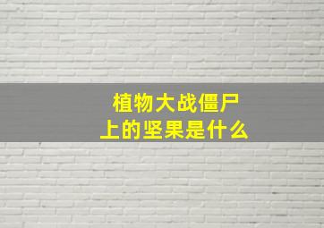 植物大战僵尸上的坚果是什么