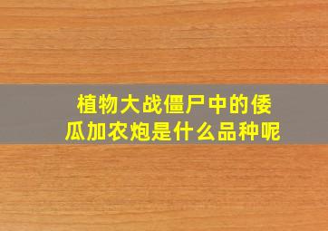 植物大战僵尸中的倭瓜加农炮是什么品种呢