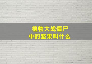 植物大战僵尸中的坚果叫什么