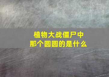 植物大战僵尸中那个圆圆的是什么