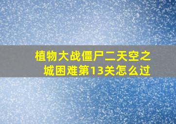 植物大战僵尸二天空之城困难第13关怎么过