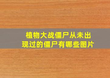 植物大战僵尸从未出现过的僵尸有哪些图片