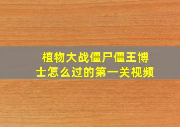 植物大战僵尸僵王博士怎么过的第一关视频