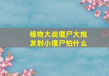 植物大战僵尸大炮发射小僵尸怕什么