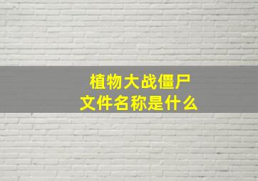 植物大战僵尸文件名称是什么