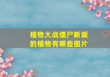 植物大战僵尸新版的植物有哪些图片