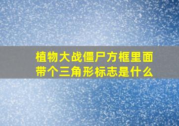 植物大战僵尸方框里面带个三角形标志是什么