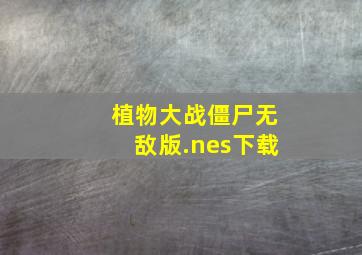 植物大战僵尸无敌版.nes下载