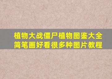 植物大战僵尸植物图鉴大全简笔画好看很多种图片教程