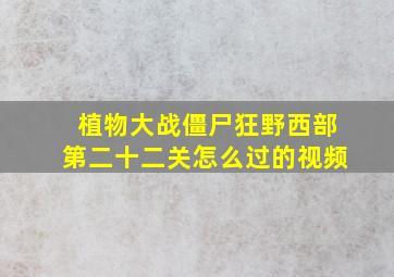 植物大战僵尸狂野西部第二十二关怎么过的视频