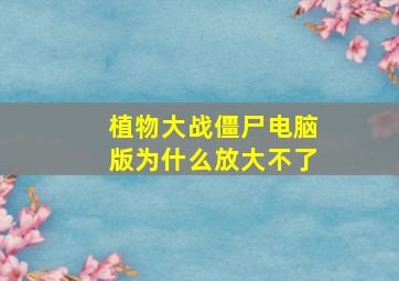 植物大战僵尸电脑版为什么放大不了