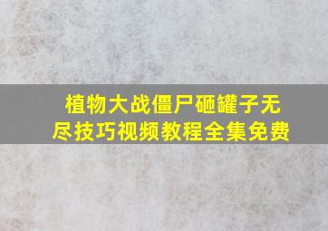 植物大战僵尸砸罐子无尽技巧视频教程全集免费