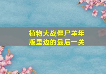 植物大战僵尸羊年版里边的最后一关