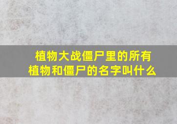 植物大战僵尸里的所有植物和僵尸的名字叫什么