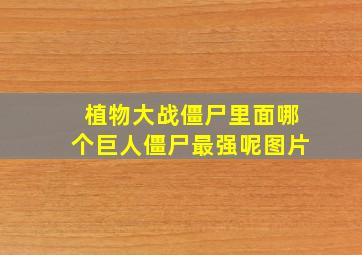 植物大战僵尸里面哪个巨人僵尸最强呢图片