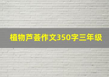 植物芦荟作文350字三年级