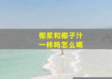 椰浆和椰子汁一样吗怎么喝