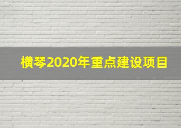 横琴2020年重点建设项目