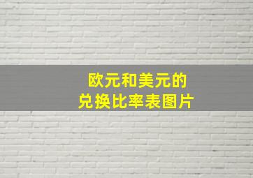 欧元和美元的兑换比率表图片