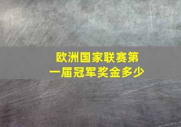 欧洲国家联赛第一届冠军奖金多少