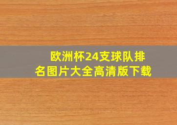 欧洲杯24支球队排名图片大全高清版下载