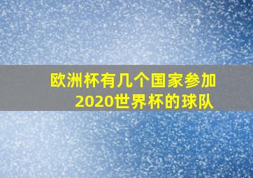 欧洲杯有几个国家参加2020世界杯的球队