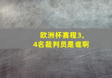 欧洲杯赛程3,4名裁判员是谁啊