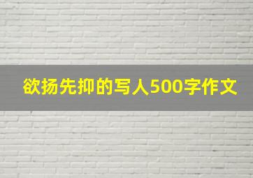 欲扬先抑的写人500字作文