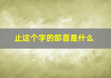 止这个字的部首是什么