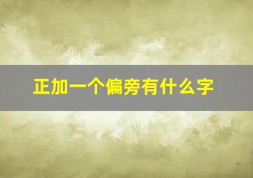 正加一个偏旁有什么字