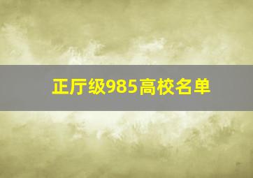 正厅级985高校名单