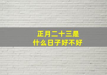 正月二十三是什么日子好不好