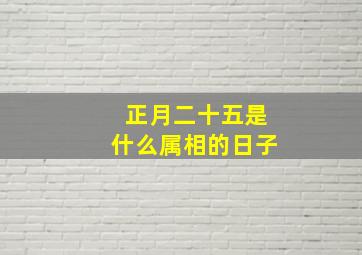 正月二十五是什么属相的日子