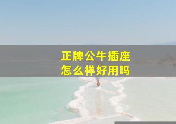 正牌公牛插座怎么样好用吗