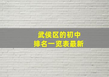 武侯区的初中排名一览表最新