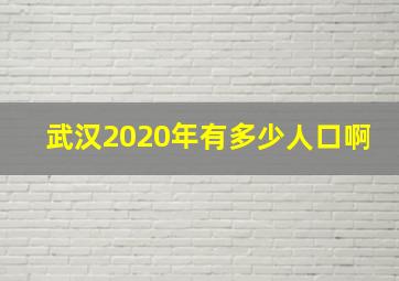 武汉2020年有多少人口啊