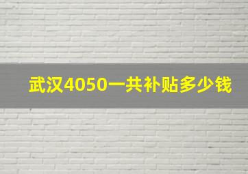 武汉4050一共补贴多少钱